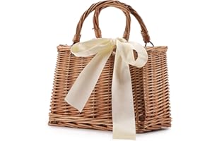 YMHOART Straw Beach Bags For Women Summer Clutch Rattan Woven Wicker Purse Crochet Tote