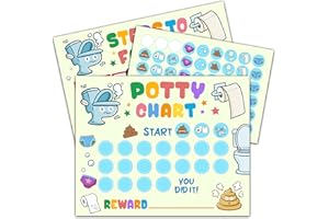 FOOSPROEA Doodle Potty Training Reward Chart with Stickers, Colorful Behavior Chart for Kids, Toilet Training Chart for Girls Boys (07)