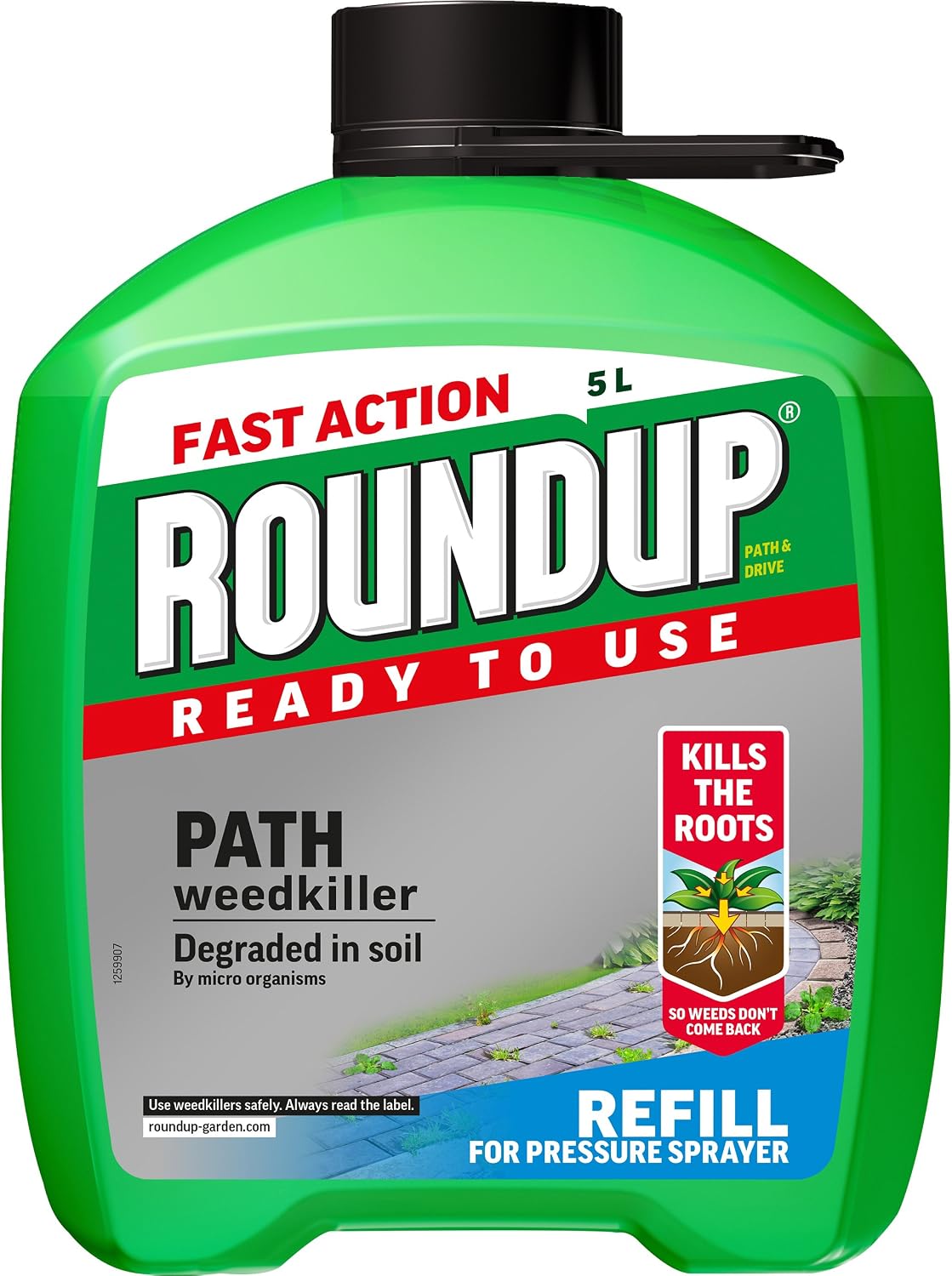 Roundup 100117 Path Weedkiller, Ready to Use, Refill for Pressure Sprayer, 5 Litre