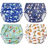 BISENKID Rubber Swim Diaper Cover for Plastic Pants, Good Elastic Diaper Covers for Underwear, Toddlers & Potty Training Pants Boy 1t