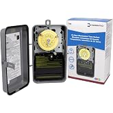 Intermatic T104R Mechanical Timer Switch, 208-277V DPST, Type 3R | 208-277 VAC Heavy-Duty Mechanical Time Switch, Outdoor Metal Enclosure, Manual Override, for Pumps, Lighting, and Equipment