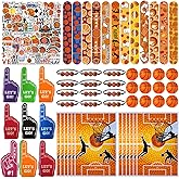 Rtqqdv 110 Pcs Basketball Party Favor Set, Including - Mini Stress Balls, goodie Bags, sports mini foam fingers, Stickers, Slap Bracelets, basketball bracelets for Birthday Party Supplies