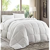 Chezmoi Collection All Season Twin Size Down Alternative Comforter - Plush Microfiber Fill - Box Stitch Quilted - Duvet Insert with Corner Tabs (Twin, White)