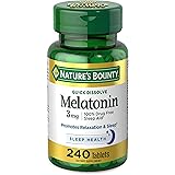 Nature's Bounty Melatonin by, 100% Drug Free Sleep Aid, Dietary Supplement 3mg, - 3 mg 240 Count