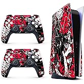 Skin Sticker for Game Console 5 Cover - Graffiti, Compatible with Both Disc Edition & Digital Edition (not Slim Ver) - 2 Controller Skins & Console Skin - No Bubble, Full Protection, Removable