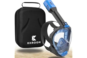 Khroom Full Face Snorkel Mask for Adults | New Valve Tech for Easy Breathing | 3X Larger Air Intake | Leak-Proof & Anti-Fog | Premium Snorkel Gear | Scuba Mask with Action Cam Mount