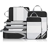 Prezon 8 Set/6 Set/4 Set Compression Packing Cubes for Travel, Lightweight Vacation Travel Essentials, Travel Accessories for Suitcase Organizer Bags Set, Durable Luggage Organizer