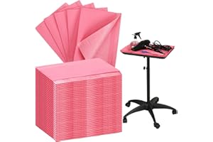 Chivertion 100 Pcs Disposable Salon Tray Cover 13 x 18 Inch 3 Ply Waterproof Pink or Black Salon Tray Protector Cover(Pink)