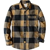 Dubinik&reg; 6 oz Flannel Shirt for Men Long Sleeve Button Down Cotton Plaid | Classic Button-Down, Adjustable Cuffs, Pen-Slot Chest Pocket.Essentials Close On Job Or Trail; Soft Brushed Flannel.