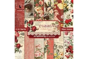 YASMEN Scrapbook Paper Pad, 24 Sheets Scrapbooking Supplies, 6"×6” Patterned Cardstock Pads, Cardmaking Craft Paper Pack for Planners Journals Background Borders Greeting Cards Retro Crafts