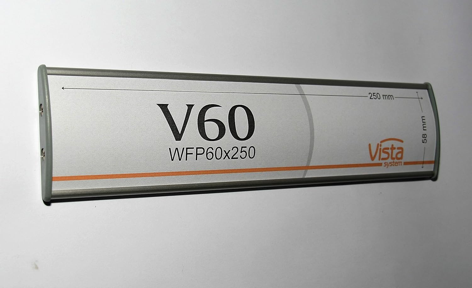 SET OF 5, OFFICE SIGN HOLDER FOR WALL OR DOOR MOUNT NAME PLATE FRAME DISPLAY CURVATURE PLAQUE SILVER ALUMINUM, 10.00" W x 2.36" H