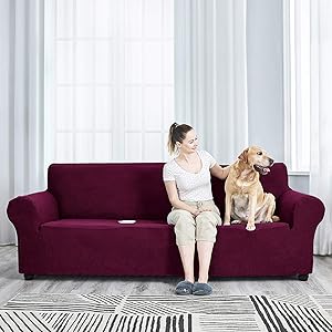 AlGaiety Stretch Sofa Cover Slipcover, Furniture Protector Spandex 1-Piece Couch Coat Covers(94