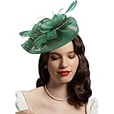 Cizoe Kentucky Derby Feather Fascinator Headbands Wedding Hair Clip Tea Party Hat for Women