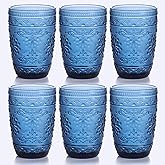 abrwyy 6Pcs 14OZ Drinking Highball Beverage Glass Cup, Blue Drinking Glasses, Colored Glassware Set for Party Wedding, Home, Office, Water, Juice, Cocktail, Highball Glasses