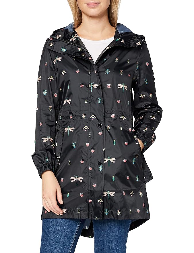 Buy Joules Women's Golightly Printed Waterproof Packaway Rain Jacket at