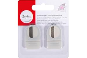 Rayher 29211000 Replacement Magnets for Stamp Platform, Blister Pack of 2, White