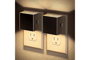 JandCase Night Light, Automatic Night Lights Plug into Wall, 2 Pack Modern Night Lights with Auto Light Sensor, 3000K Brightness Adjustable Nightlight for Kids Bathroom Hallway Kitchen Bedroom Decor