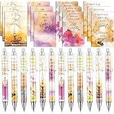 INCOK Christian Notebooks and Pens Set - 24 Pcs Scripture Ballpoint Pens and Bible Notepads Set Coloful Religious Inspirational Gift Bulk for Pastor Women Sunday School Teacher