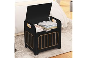 Aenuert Kids Storage Chests & Trunks Black Toy Storage Chests, Small Cube Storage Box Organizer,Wooden Storage Bin With Handle For Store Toy Books Clothes,Small Square Nightstand For Entryway,Bedroom