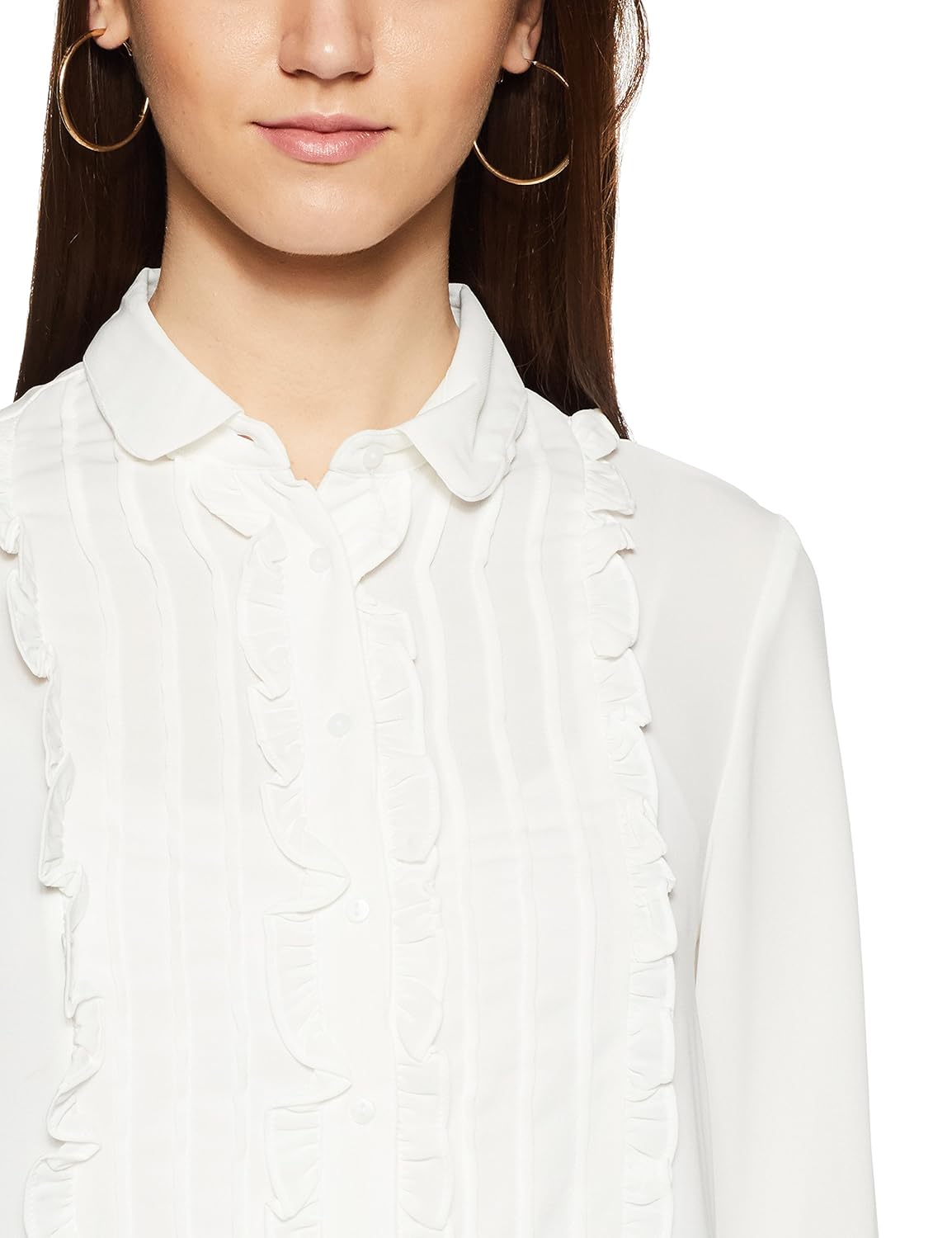 van heusen women's plain regular fit synthetic shirt