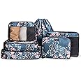 Jadyn Packing Cubes for Travel, 6-Piece Large Packing Cube Organizer Set for Suitcase, Duffel Bag, Luggage, Multiple Sizes Travel Essentials (Navy Floral)
