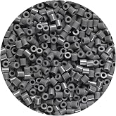 1000Pcs Loose Fuse Beads 5mm Bulk Refill Kit Fast Easy to Use Stress Relief Pixel Art Melting Beads for DIY Decor Crafts Creative Handmade Projects 3D Craft (Grey 2)