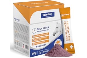Vetanimus 30-Day Supply Equine Body Repair Protein Supplement-Amino Acids Speed up Muscle Recovery After Exercise Promote Muscle Growth and Healthier Joints