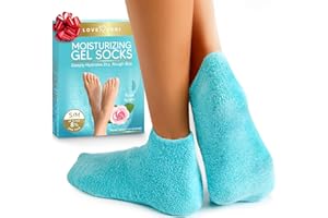LOVE, LORI Moisturizing Socks - Gel Silicone Aloe Spa Socks (Up to Size 8.5) Infused with Vitamin E & JoJoba Oil - Self Care Gifts for Women, Spa Gifts for Women, Stocking Stuffers for Adults