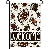 Heirloom Haven Fall Decor Football Garden Flag 12x18 Double-Sided for Outside, Welcome Autumn Soccer Polka Dot Decor Small Burlap Yard Flag Thanksgiving Harvest Seasonal Home Decorations Outdoor Farmhouse