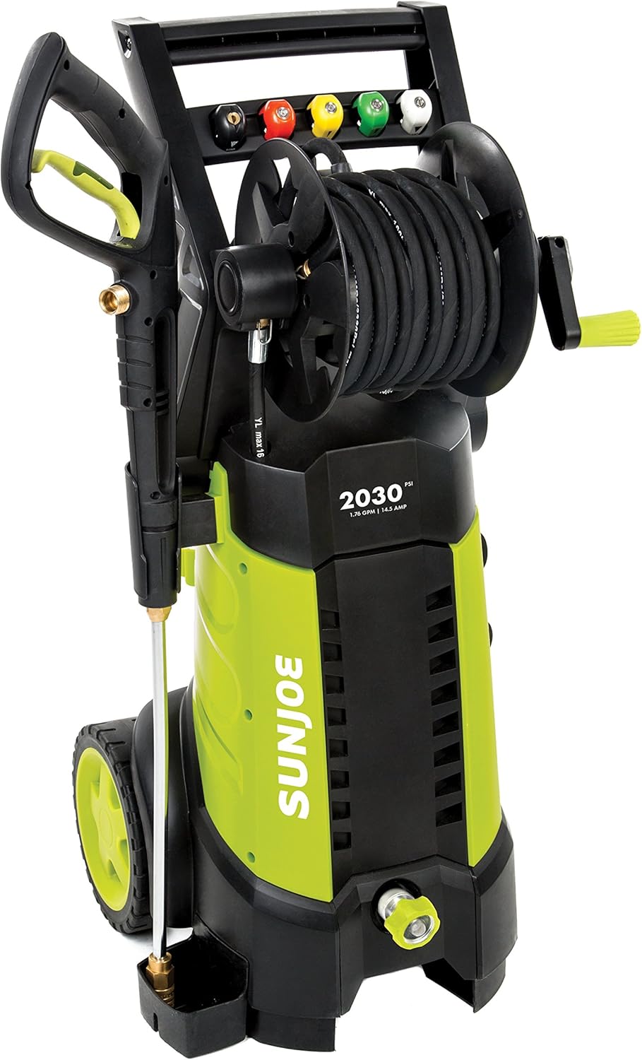 Sun Joe SPX3001 2030 PSI 1.76 GPM 14.5 AMP Electric Pressure Washer with Hose Reel, Green : Garden & Outdoor