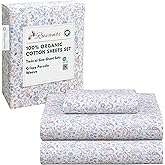 RUVANTI 100% Organic Cotton Sheets Twin XL, Percale Weave, GOTS Certified, 3-Piece Set, Deep Pocket 15", Crisp & Breathable, Soft Durable Bedding, Sábanas Algodón Orgánico – Multi Paisley