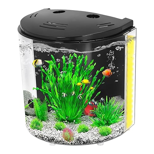 AQUANEAT Fish Tank, Gallon Aquarium, Small Betta Fish Tank