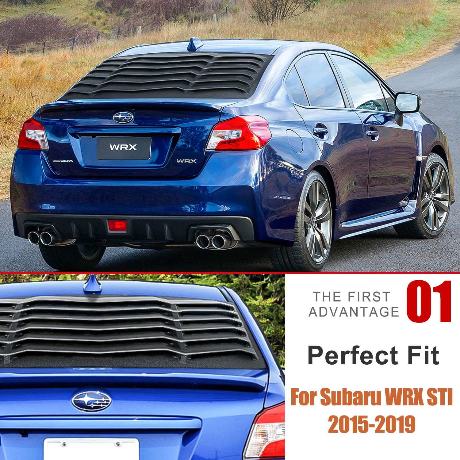 Exterior Accessories STI Rear Window Louver for 20152019 Subaru WRX