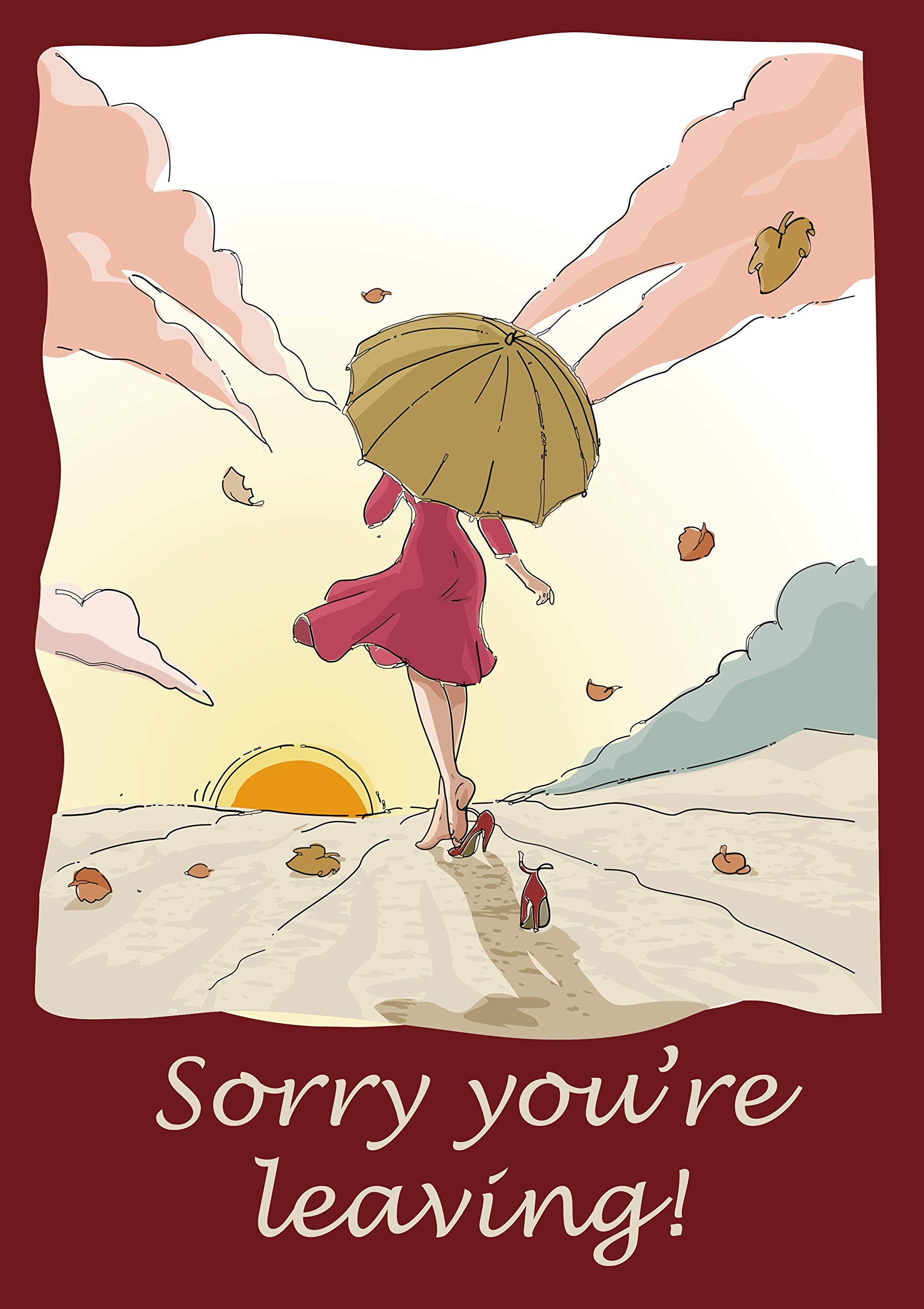 Large A4 Sorry You are Leaving Card - Good Luck for New Job