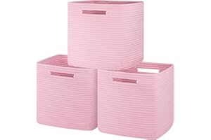 SIXDOVE Storage Cubes 11 Inch Baskets Cotton Rope Woven Basket for Shelves, Square Storage Basket for Organizing, Kids Toy Bi