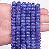Songxi 5x8mm Natural Dark Blue Stone Rondelle Beads, 75PCS Spacer Round Loose Abacus Beads for Jewelry Making, Gemstone for Bracelet Necklace Earrings, Arts and Crafts