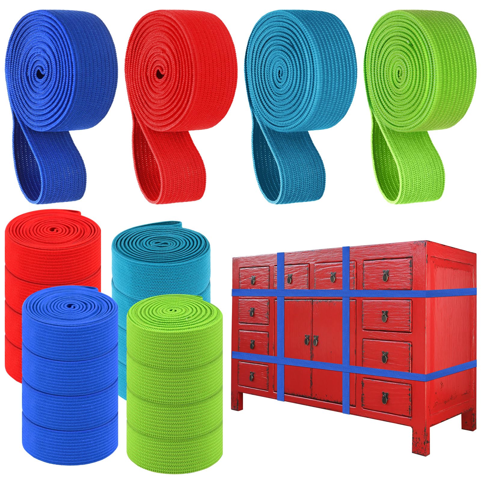 Photo 1 of 16 Pcs 4 Sizes Extra Large Moving Rubber Bands 42"/36"/30"/26" Packing Bands Large Elastic Bands Handy for Moving Furniture and Pack up Blankets