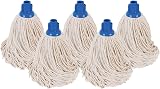 Abbey No.16 Cotton Mop Heads 5pk Universal Screw Socket Blue Super Absorbent view 1