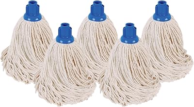 Abbey No.16 Cotton Mop Heads 5pk Universal Screw Socket Blue Super Absorbent