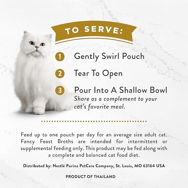 PURINA FANCY FEAST BROTHS SEAFOOD BISQUE COMPLEMENT LICKABLE GRAIN FREE WET CAT FOOD VARIETY PACK – (PACK OF 12) 1.4 OZ. POUCHES