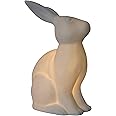 Simple Designs LT3058-WHT White Porcelain Animal Shaped Table Lamp, Bunny Rabbit