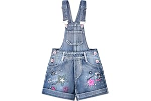 Peacolate 3-11T Little&Big Kids Girls Jumpsuit&Rompers Bib Overalls Colorful Tie-dye Shortalls Suspender Shorts Jeans Pants…