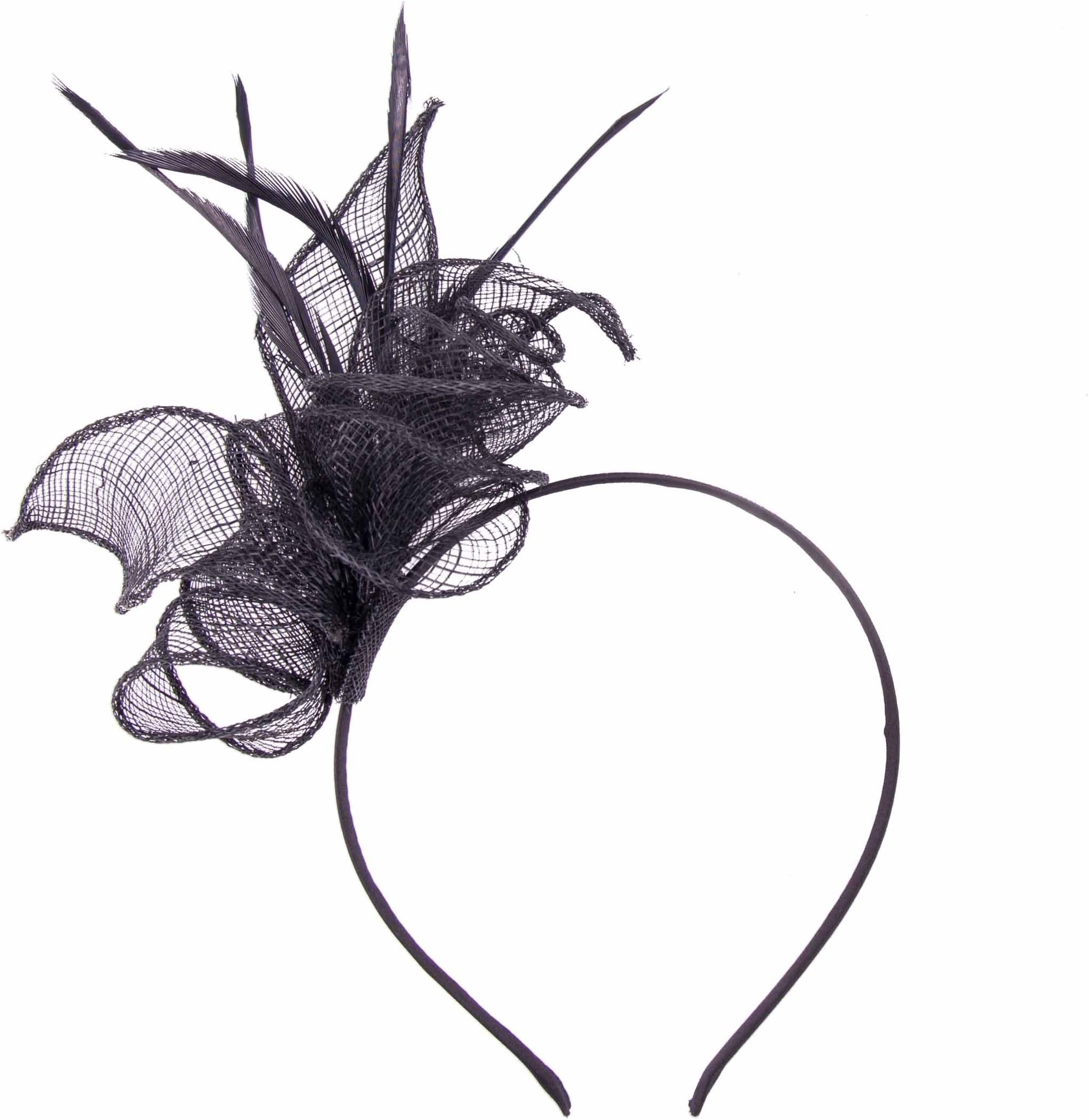 AllsortsBlack Headband Aliceband Hat Fascinator Wedding Ladies Day Race Royal Ascot
