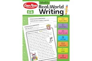 Evan-Moor Weekly Real-World Writing, Grades 5-6 Homeschooling & Classroom Resource, Reproducible Worksheets, Trait-based, Letters, Emails, Advertisements, Web Page, Journal, Hands-on Activities