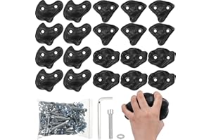Soulchen 20 Pcs Rock Climbing Holds for Climber 3 Shapes Extra Large Rock Climbing Stones Wall Grips with Wrench, Screw for Indoor and Outdoor Playground Backyard Park Play Set Back to School Gift
