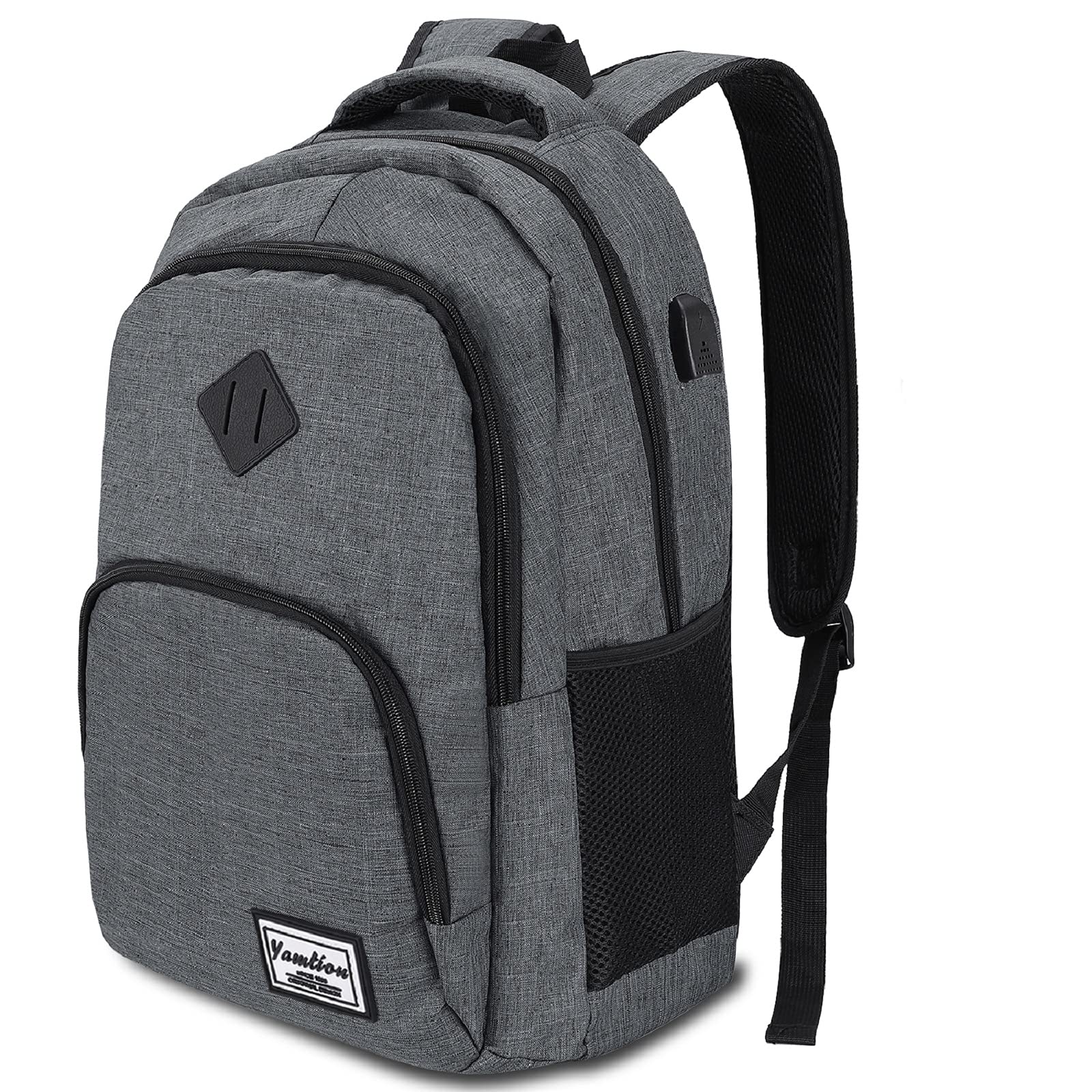 YAMTION Backpack 17.3 Inch Waterproof Business Backpack with USB Charging for University/Leisure/Business/School (17.3 Inches, B6-Dark Grey) — image 1