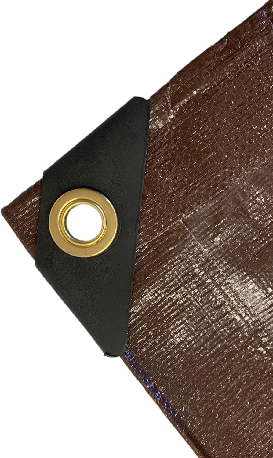10 Ft. X 12 Ft. Super Heavy Duty 8 Oz. Brown Tarp - 16 Mil Thick - - 
