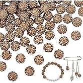 PH PandaHall 100pcs 10mm Rhinestones Beads Topaz Pave Disco Ball Clay Beads Polymer Clay Crystal Diamond Bead Shiny Round Baseball Bead for Pen Bracelet Necklace Earring Jewelry Making Christmas Decor