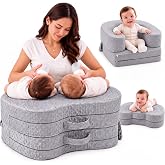 Burbell Twin Nursing Pillow for Twins, Breastfeeding Bottle Feeding Support | Twin Breastfeeding Pillow, Adjustable Caregiver Strap, Bottle Feeding, Back Support, Tummy Time Use Removable Washable