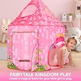 JOYIN Pink Princess Castle Play Tent Kids Pop Up Indoor Outdoor Girls view 2